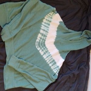 Green cropped hoodie.